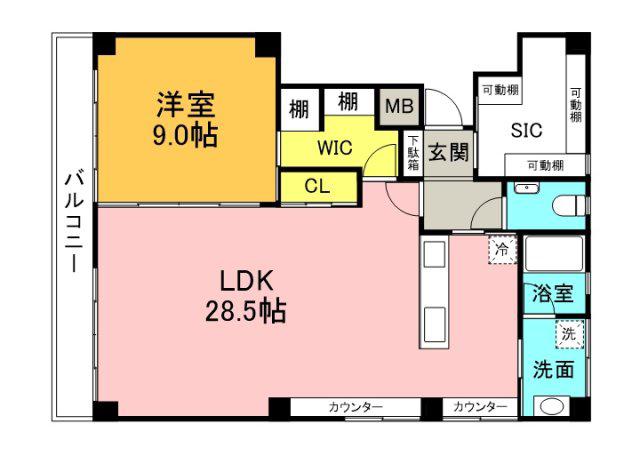 兼光ビル(1LDK/2階)の間取り写真