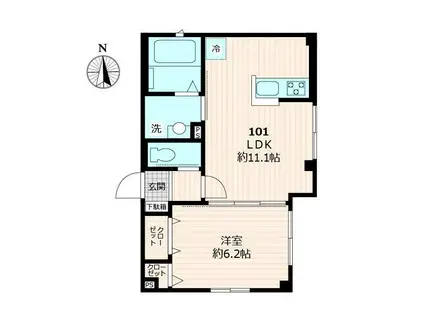 プラカーサ(1LDK/1階)の間取り写真