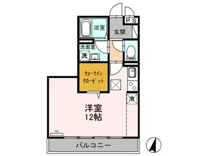 グレイスコートII(ワンルーム/1階)の間取り写真