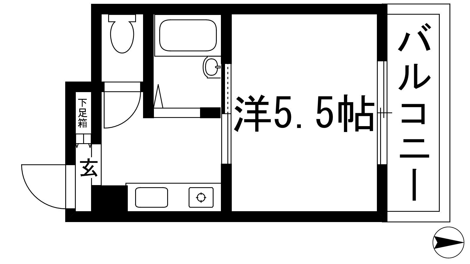 永和マンション(1K/3階)の間取り写真