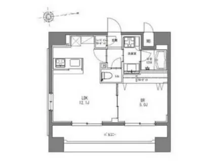 LA DOUCEUR秋葉原(1LDK/2階)の間取り写真