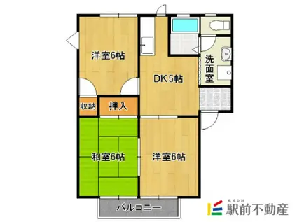 ちろりん村A(3DK/2階)の間取り写真