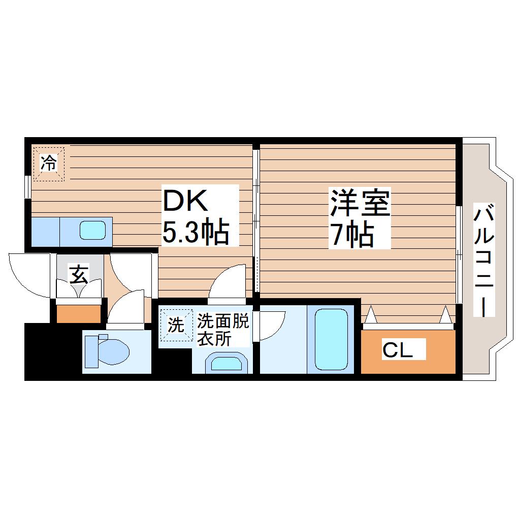 ワークヒルズ(1DK/4階)の間取り写真