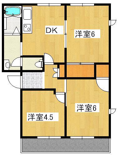 SD宗高(3DK/1階)の間取り写真