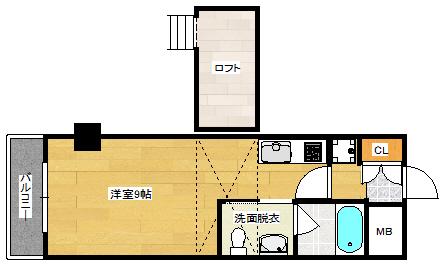 エクセリア舟入本町(ワンルーム/4階)の間取り写真