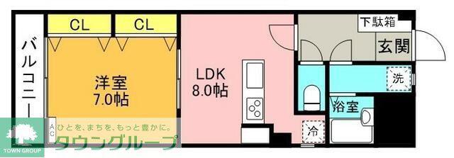 フジビュー矢向(1LDK/2階)の間取り写真