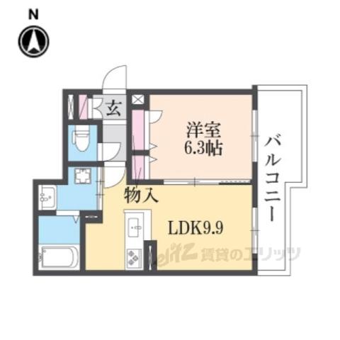 パークフロント・ワン(1LDK/2階)の間取り写真