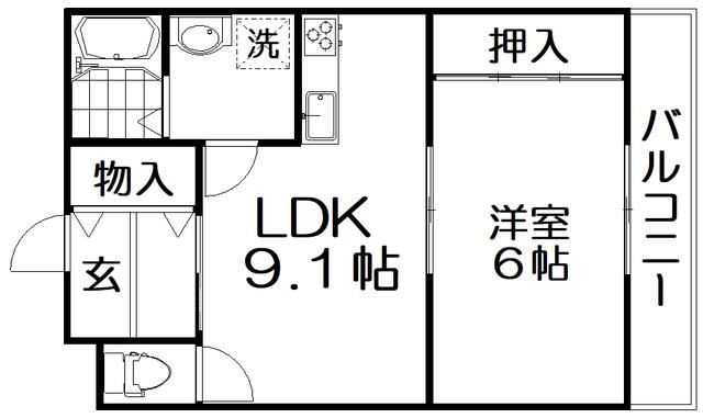 アートマンション(1LDK/3階)の間取り写真