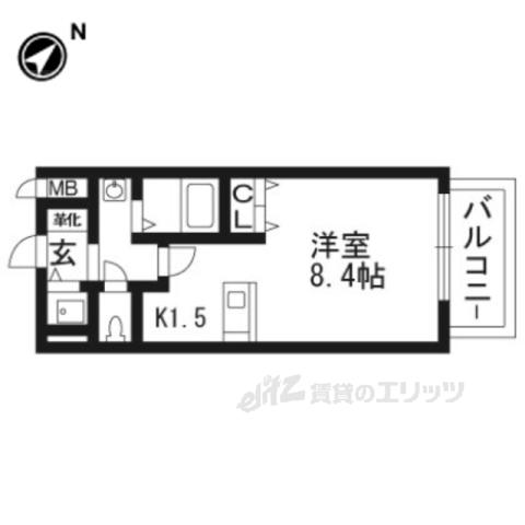 プレサンス京都烏丸NEXT(1K/8階)の間取り写真