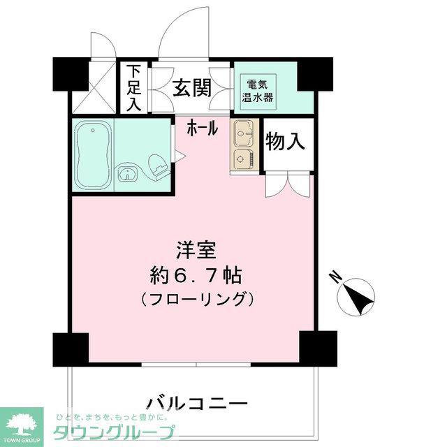 キャッスルマンション川越B(ワンルーム/4階)の間取り写真
