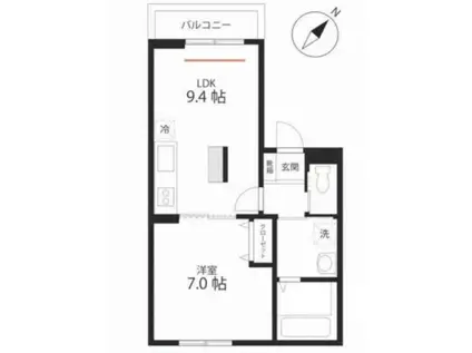 クワイエット クラブ ハウス トゥギャザー ウィズビー生麦(1LDK/2階)の間取り写真