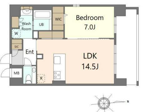 S-RESIDENCE大手門AWESOME(1LDK/6階)の間取り写真