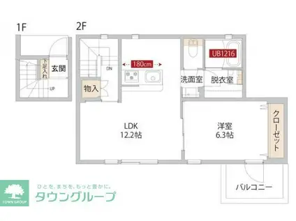 アーク南経堂(1LDK/2階)の間取り写真
