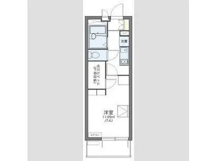 レオパレスレインボーステイツ(1K/2階)の間取り写真