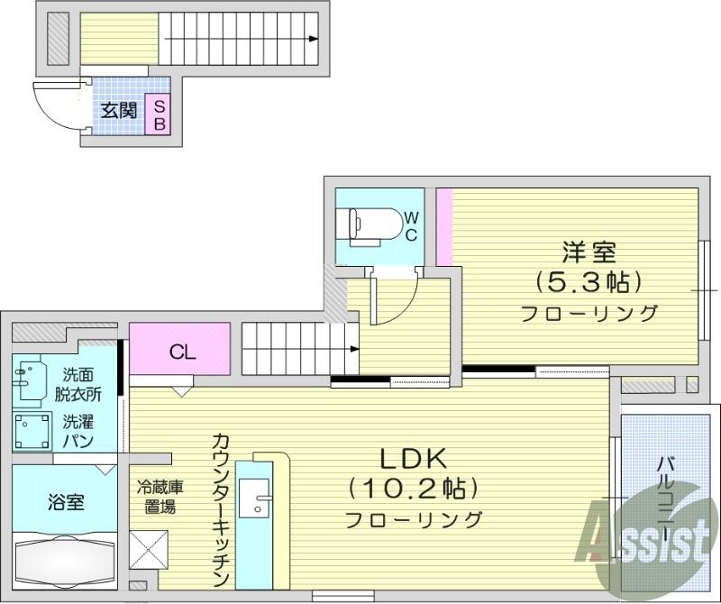 ネオ レジデンス(1LDK/2階)の間取り写真