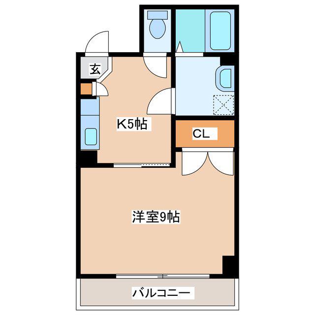 アルビオンシティ松本(1K/3階)の間取り写真