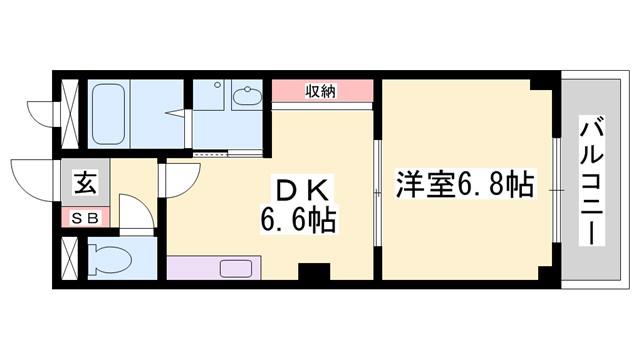 リヴィエール(1DK/2階)の間取り写真