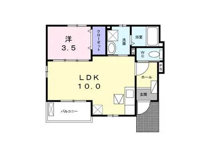 アンーサンク(1LDK/1階)の間取り写真