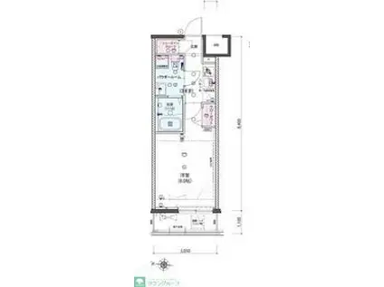 リヴシティ浦和常盤壱番館(1K/4階)の間取り写真