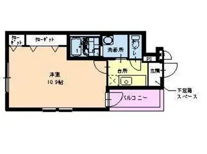 フジパレス西住之江II番館(1K/2階)の間取り写真