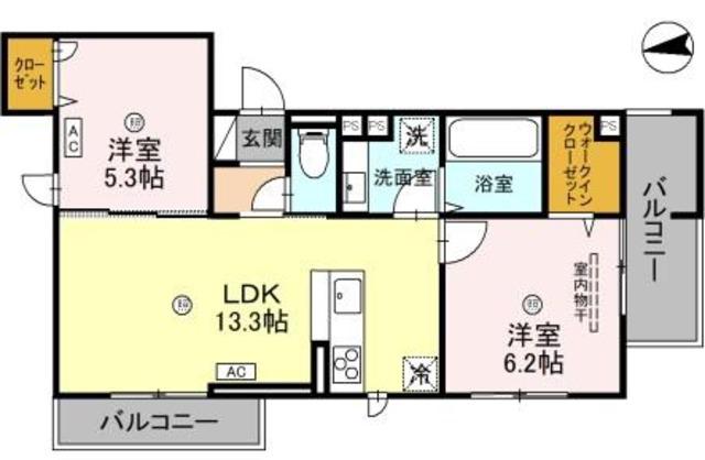 MAISON DE TSURUMI(2LDK/2階)の間取り写真