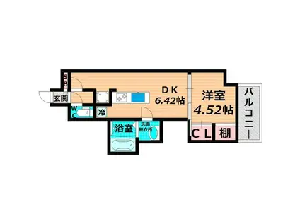 AVERE京阪本通(1DK/3階)の間取り写真