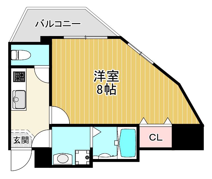 サンプラザ清水駅前(1K/3階)の間取り写真