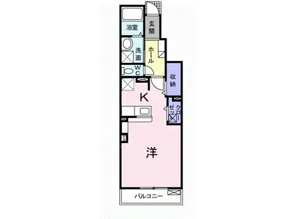 モダン・エディフィスI(1K/1階)の間取り写真