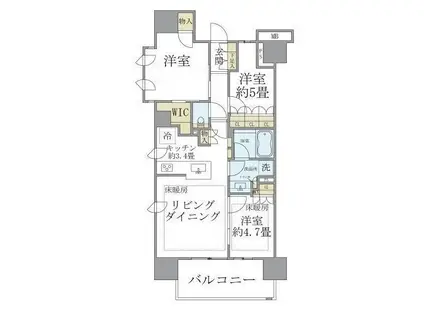 BRILLIA三河島STATIONFRONT(3LDK/14階)の間取り写真