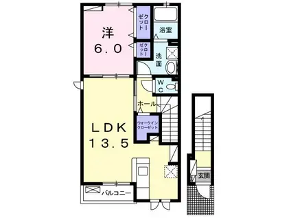 サンリットD(1LDK/2階)の間取り写真