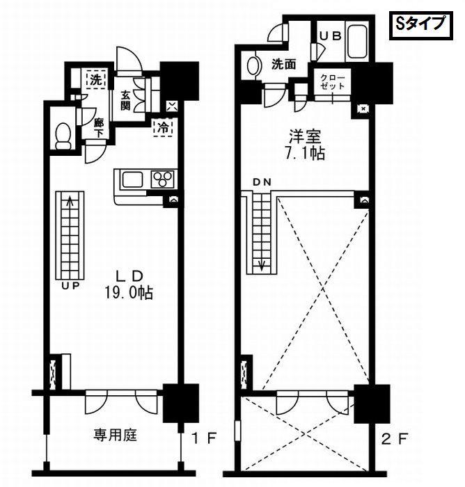 レジディア杉並方南町(1LDK/1階)の間取り写真