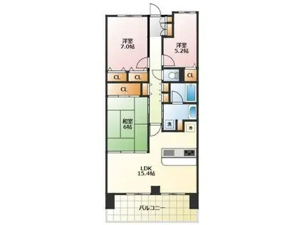 ルネ古淵(3LDK/2階)の間取り写真