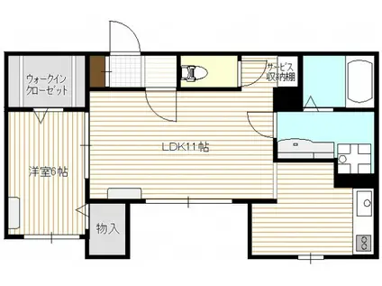 メゾンブランシュ南千田(1LDK/1階)の間取り写真