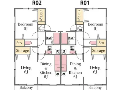 プルミエ(1LDK/1階)の間取り写真