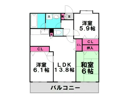 リヴェール(3LDK/4階)の間取り写真
