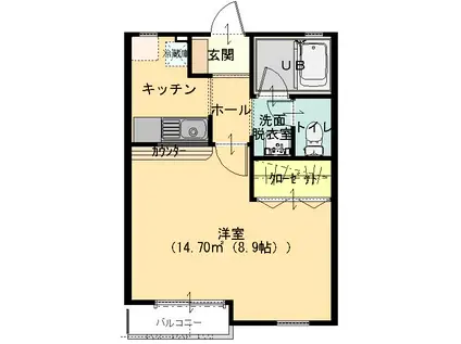 城東ホームズII(1K/2階)の間取り写真