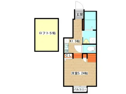 ザ・ソレイユ荒巻神明B(1K/1階)の間取り写真