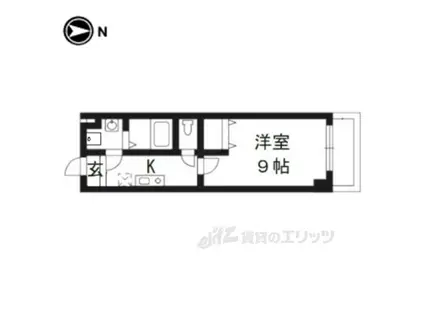 エリーフラッツ桂南(1K/2階)の間取り写真