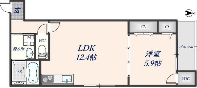 グランリーオ竹渕(1LDK/3階)の間取り写真