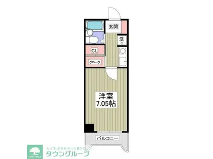 クレベール久米川(1K/4階)の間取り写真