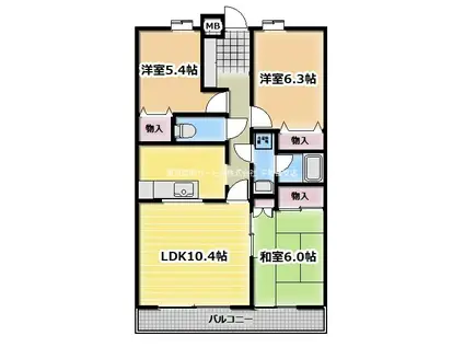 NR豊島園(3LDK/1階)の間取り写真