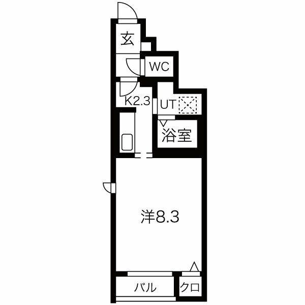上野ハイツ(1K/1階)の間取り写真