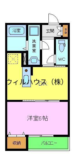 リビングライフ諏訪ノ森(1DK/1階)の間取り写真