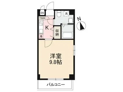 プレシャスタイム中央町ツインタワー北(1K/9階)の間取り写真