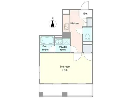 サクセス湘南八重咲ビル(1K/2階)の間取り写真