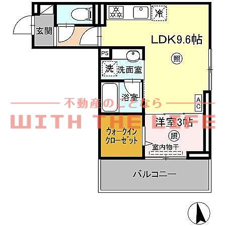 D-ROOM西町(1LDK/2階)の間取り写真