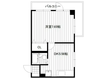 ニューウエルハイツ上馬(1DK/2階)の間取り写真