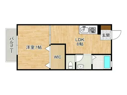 サニーコート(1DK/1階)の間取り写真