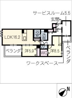 HIGH LINE PARK A(3LDK/2階)の間取り写真