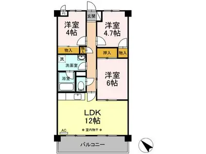 メゾン光ヶ丘(3LDK/3階)の間取り写真